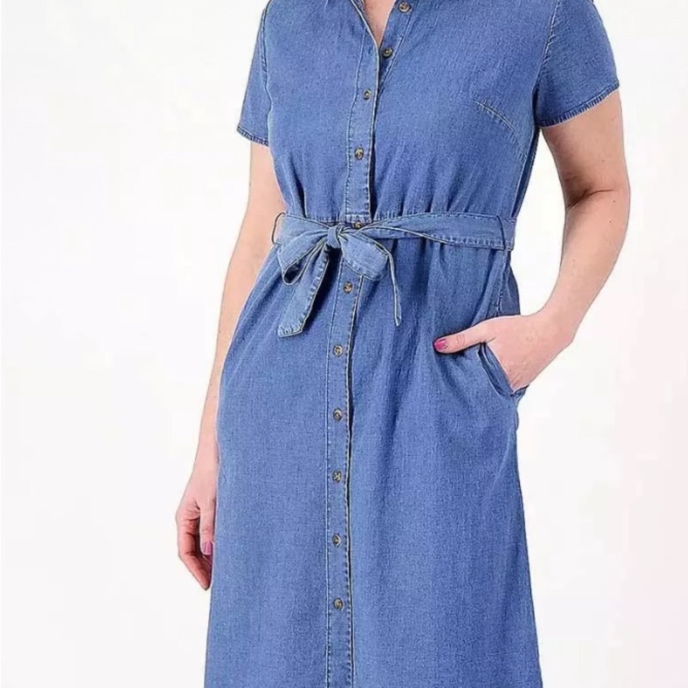Denim Blue Button-Down Dress